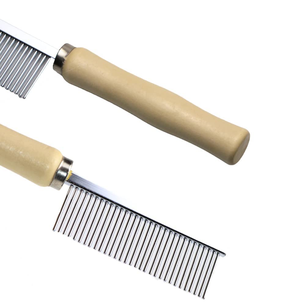 Wooden Handle Grooming Comb for Dogs Cats Pet