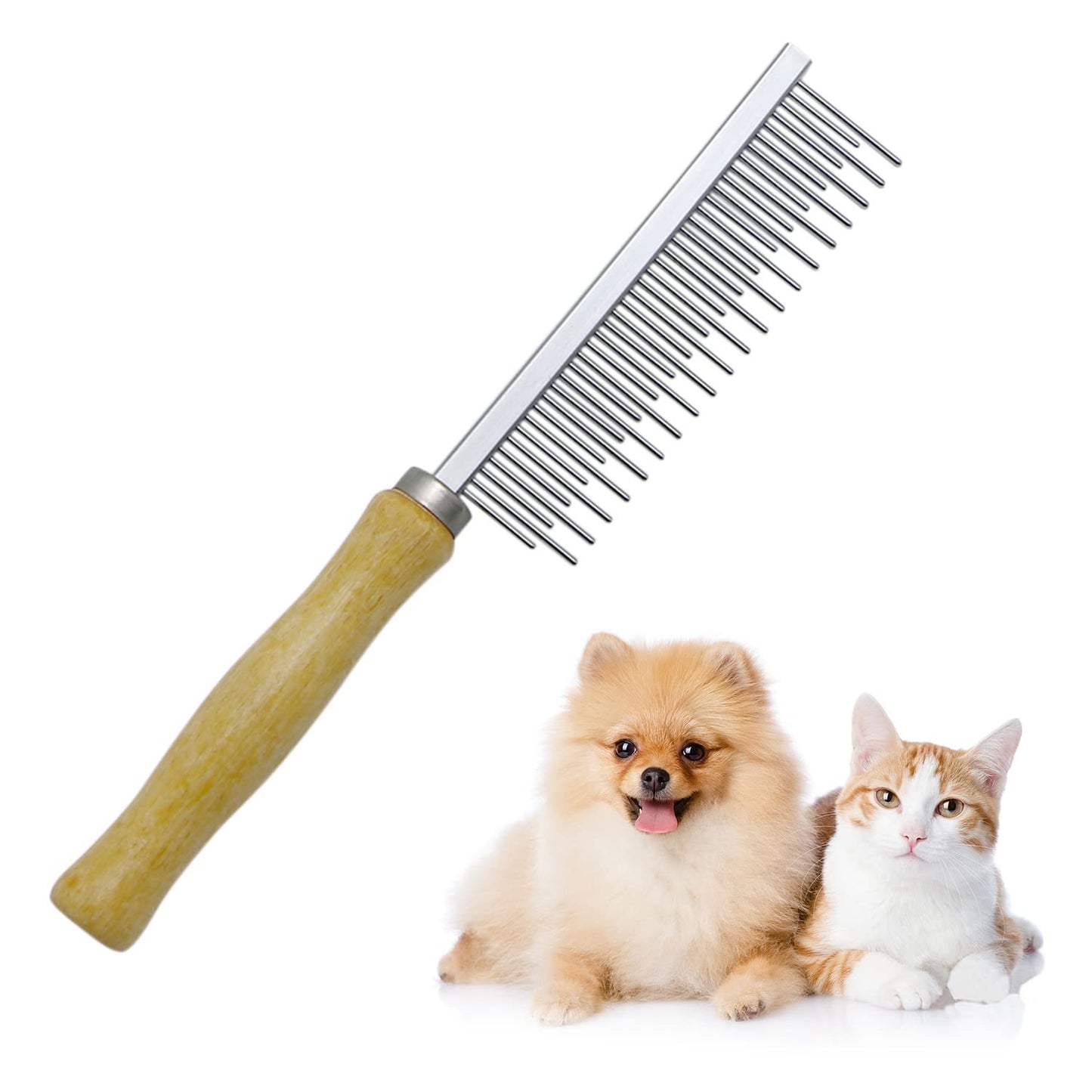 Wooden Handle Grooming Comb for Dogs Cats Pet