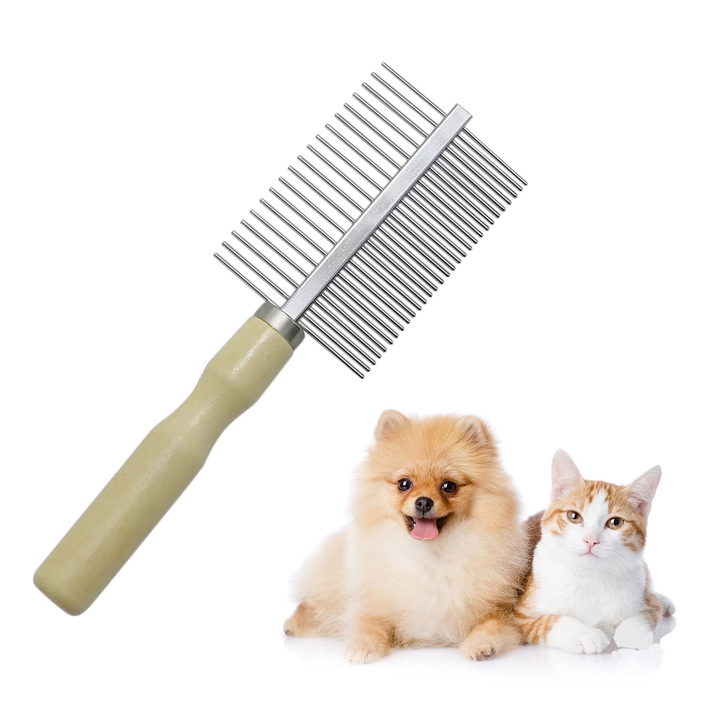 Wooden Handle Grooming Comb for Dogs Cats Pet