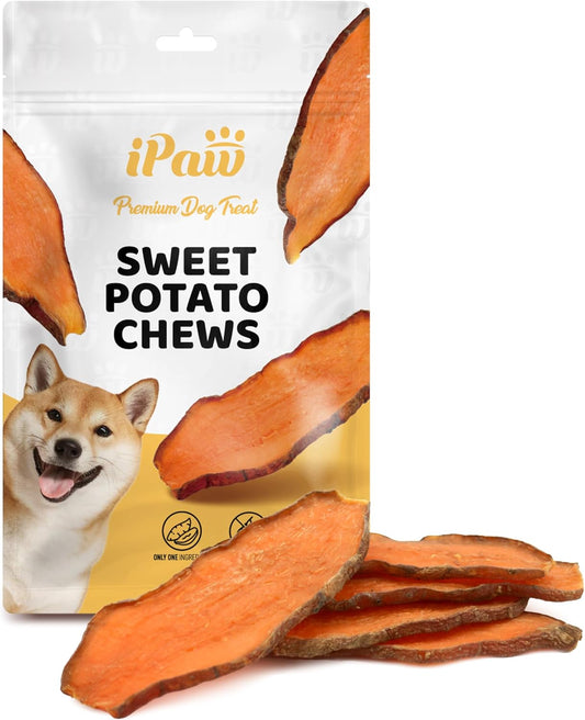 Dog Sweet Potato Chews, Single Ingredient Dog Treats for Vegetarian, All Natural Human Grade Puppy Chew, Rawhide Alternative, Hypoallergenic, Easy to Digest