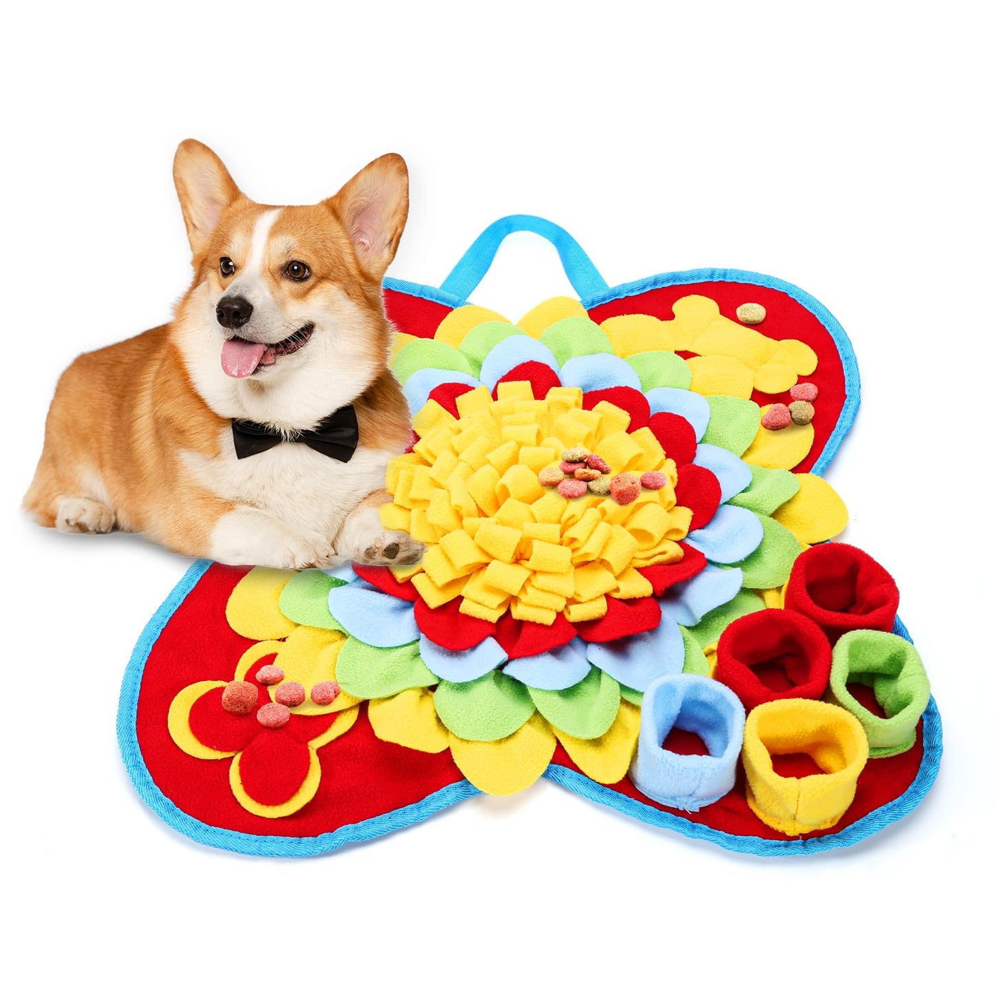 ORIA Snuffle Mat for Dogs, Interactive Sniff Mat for Boredom, Slow Eating, Keep Busy, Encourages Natural Foraging Skills, Dog Puzzle Toys for Dogs Cats Rabbits, 15x15 inch