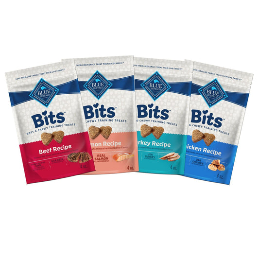 Blue Buffalo Bits Soft Dog Treats for Training, Made with Natural Ingredients & Enhanced with DHA, Salmon Recipe, 4-oz Bag