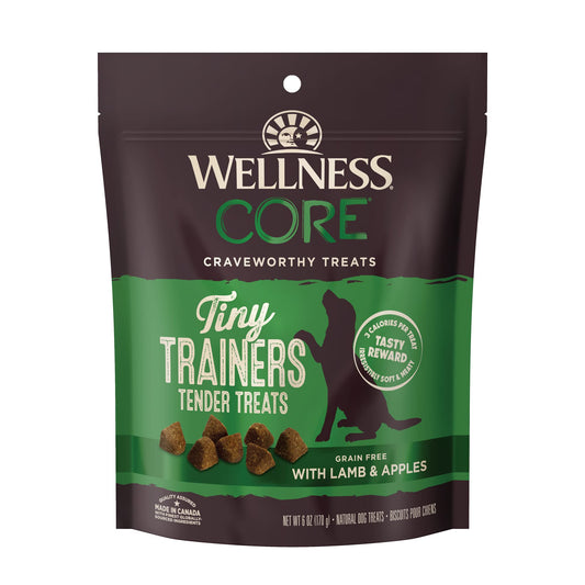 Wellness CORE Soft Tiny Trainers (Previously Petite Treats), Natural Grain-Free Dog Treats for Training, Made with Real Meat, No Artificial Flavors (Turkey & Pomegranate, 6 Ounce Bag)