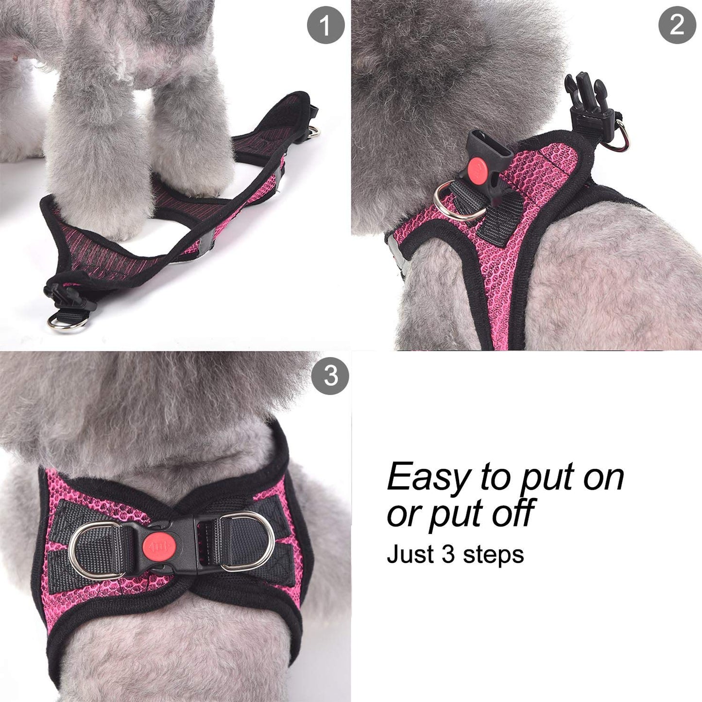 Dog Harness Step-in Breathable Puppy Cat Dog Vest Harnesses for Small Medium Dogs Beige