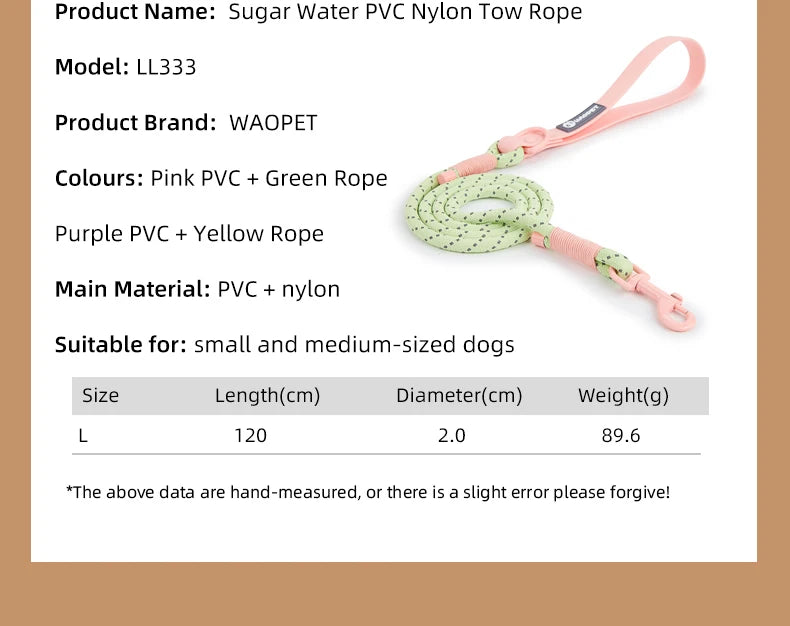 Pastel Braided Leash & Collar Set