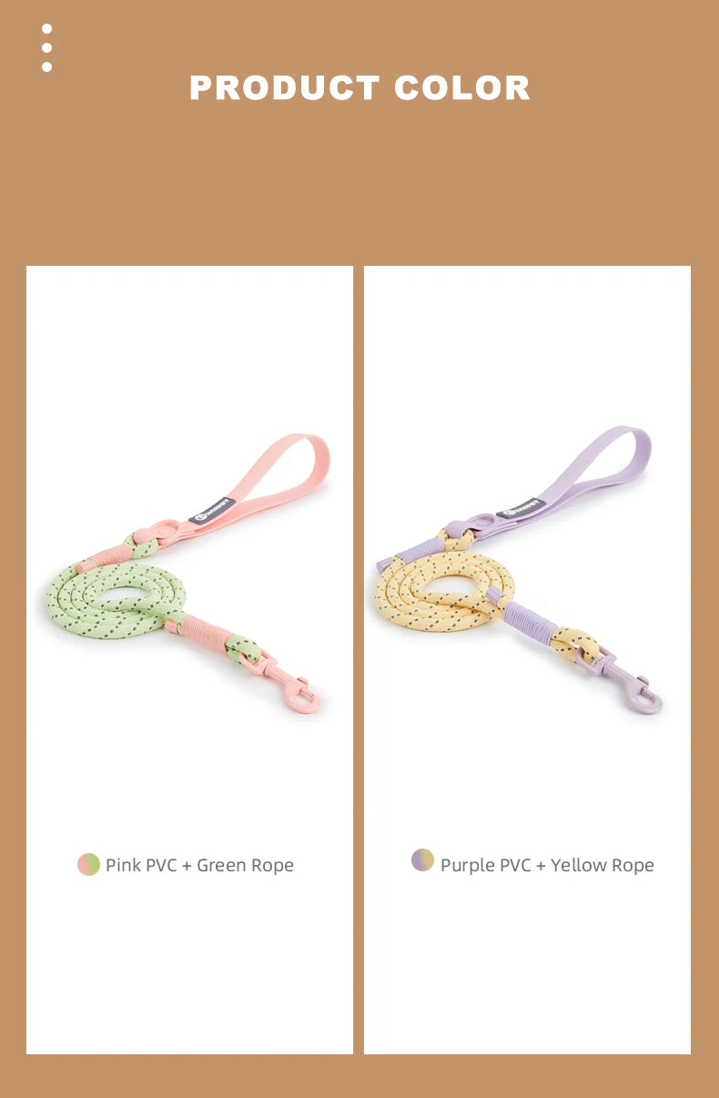 Pastel Braided Leash & Collar Set