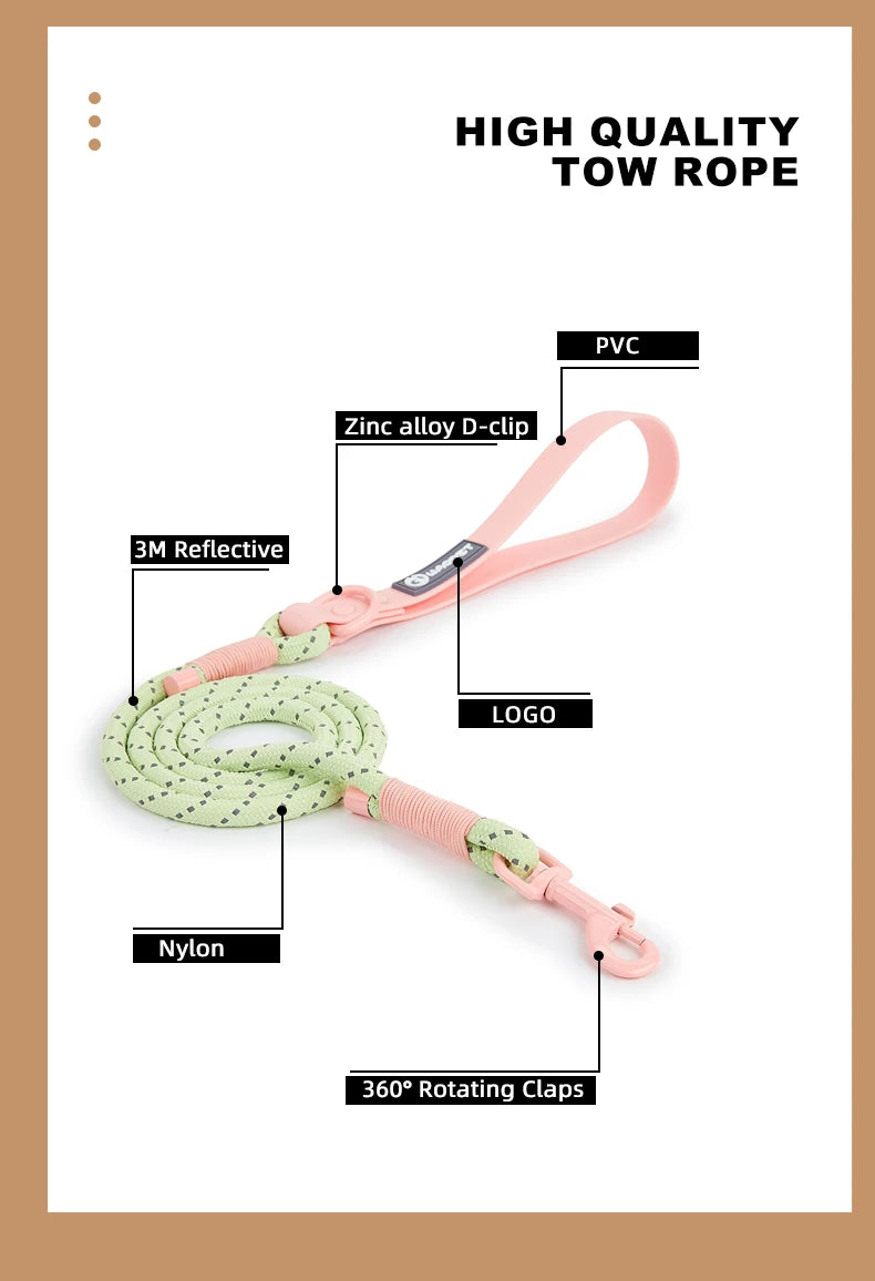 Pastel Braided Leash & Collar Set