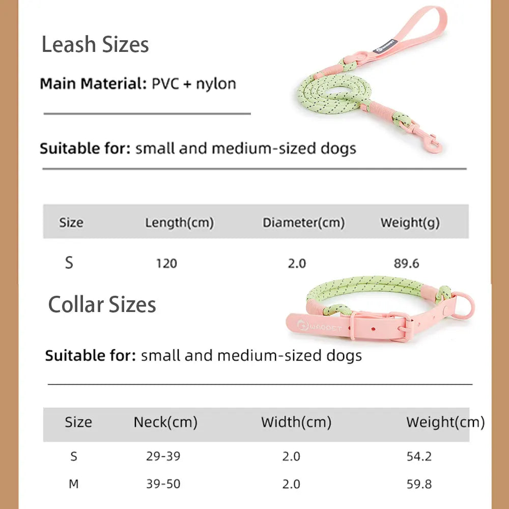 Pastel Braided Leash & Collar Set